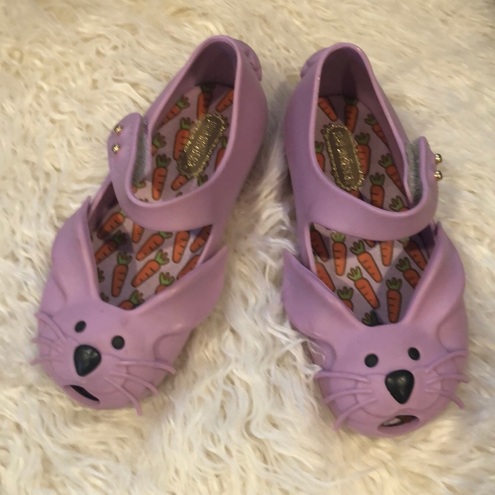 Lilac mini Melissa bunny flats sz 8